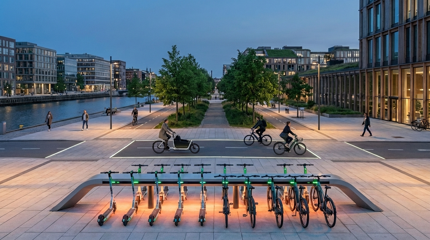 Movable Infrastructure Micromobility at Scale: Infrastructure, Density, and the Battery Foundation